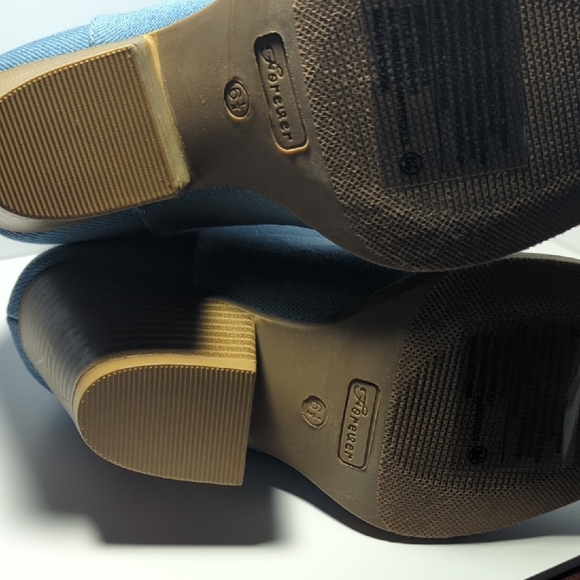 Forever Light Blue Denim Heeled Boots - Picture 3 of 3